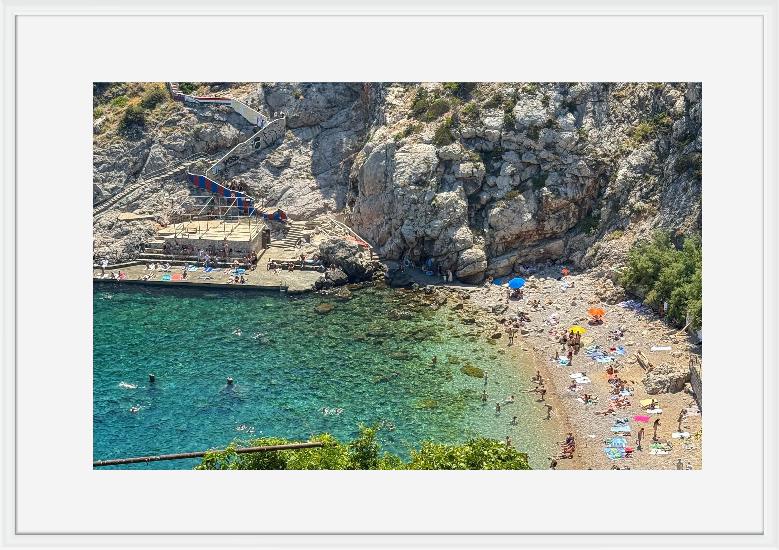 Beach day on the Dubrovnik coast, Croatia – photographic wall art print