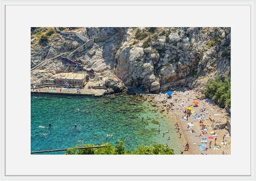 Beach day on the Dubrovnik coast, Croatia – photographic wall art print