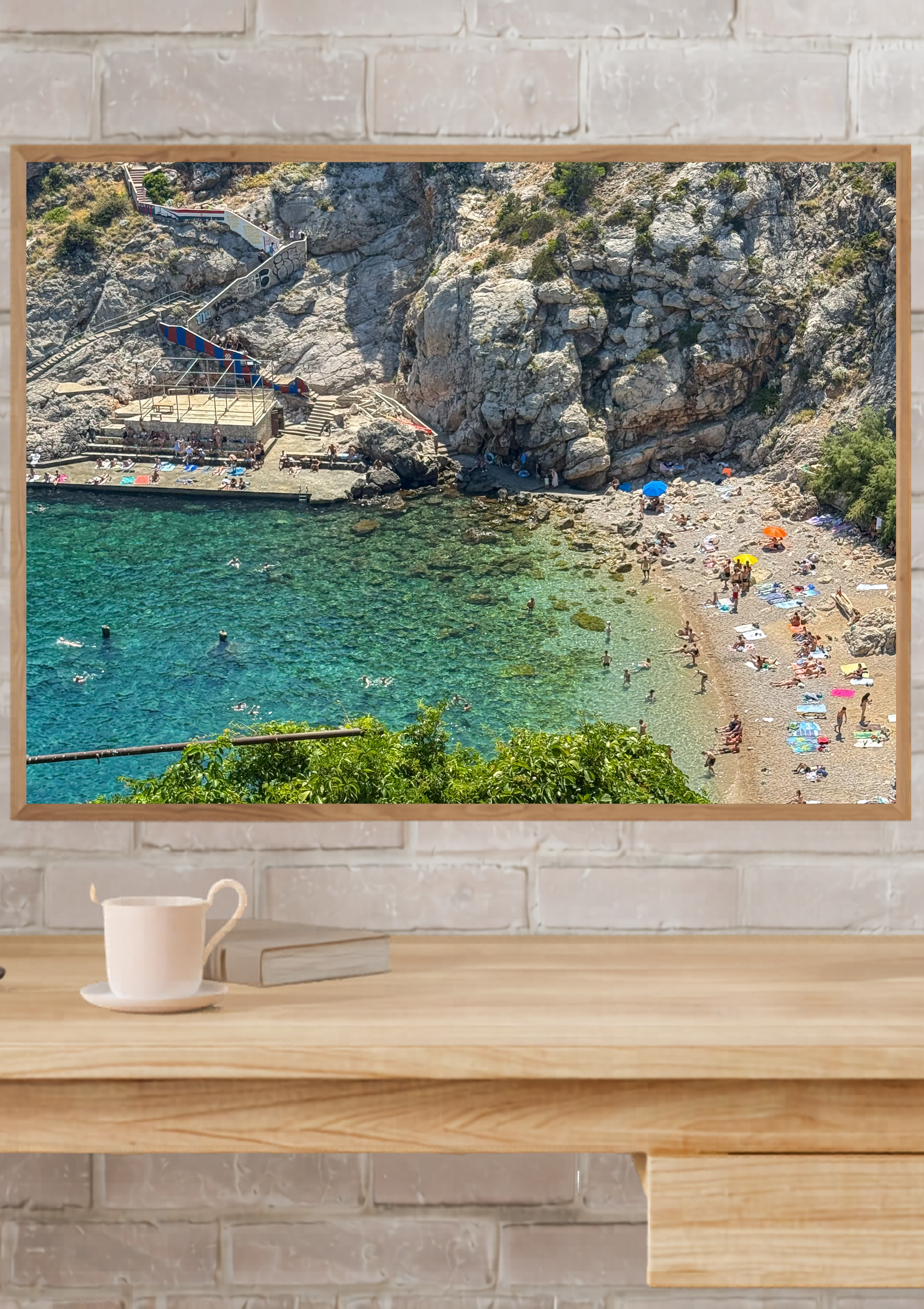 Beach day on the Dubrovnik coast, Croatia – photographic wall art print