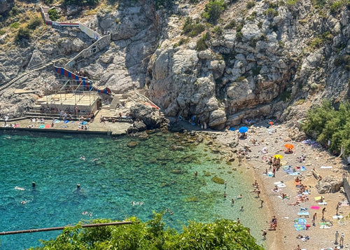 Beach day on the Dubrovnik coast, Croatia – photographic wall art print