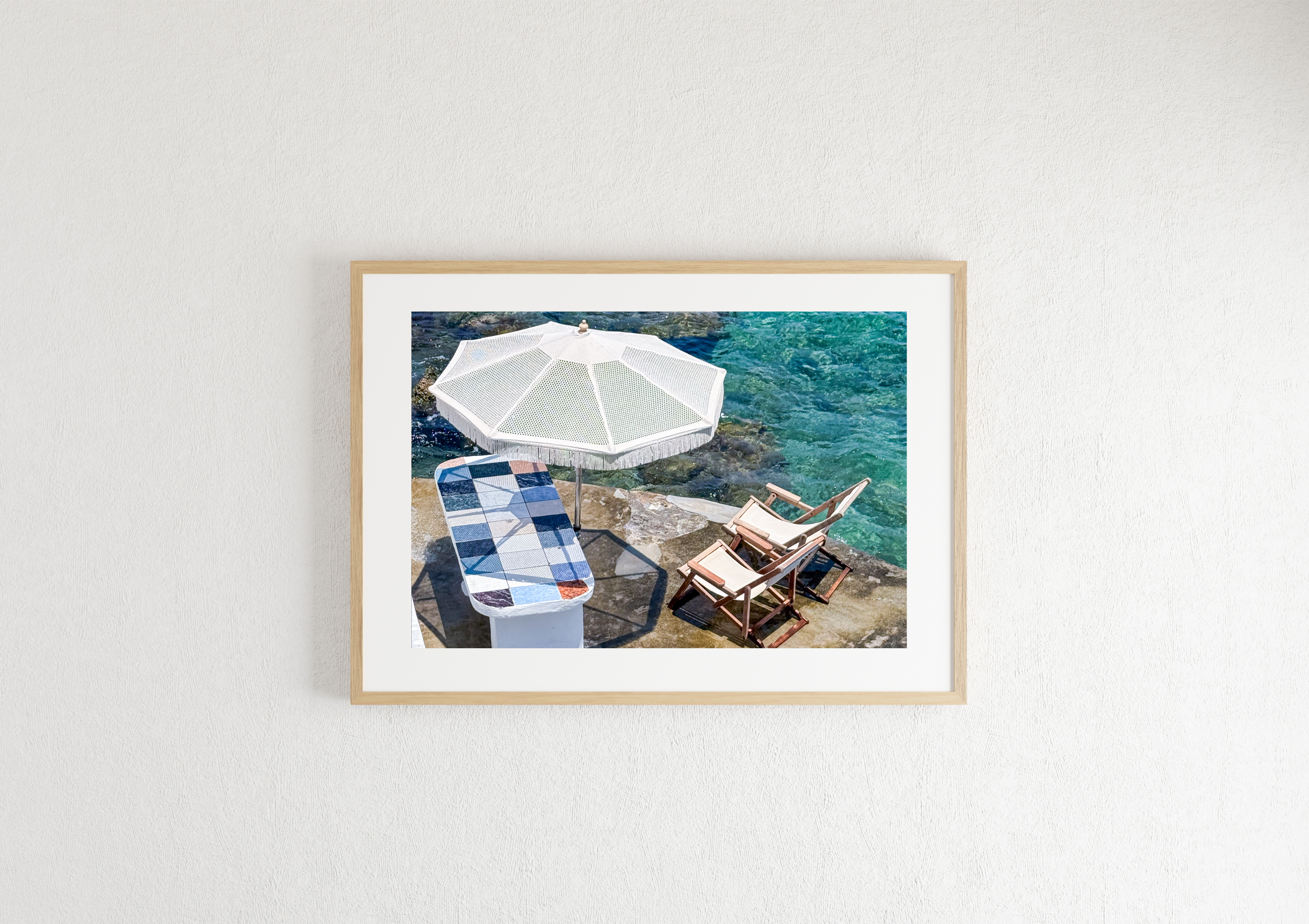 Waterside table in Mandrakia, Milos, Greece – photographic wall art print