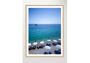 Pebble beach at Himare on the Albanian Riviera – photographic wall art print