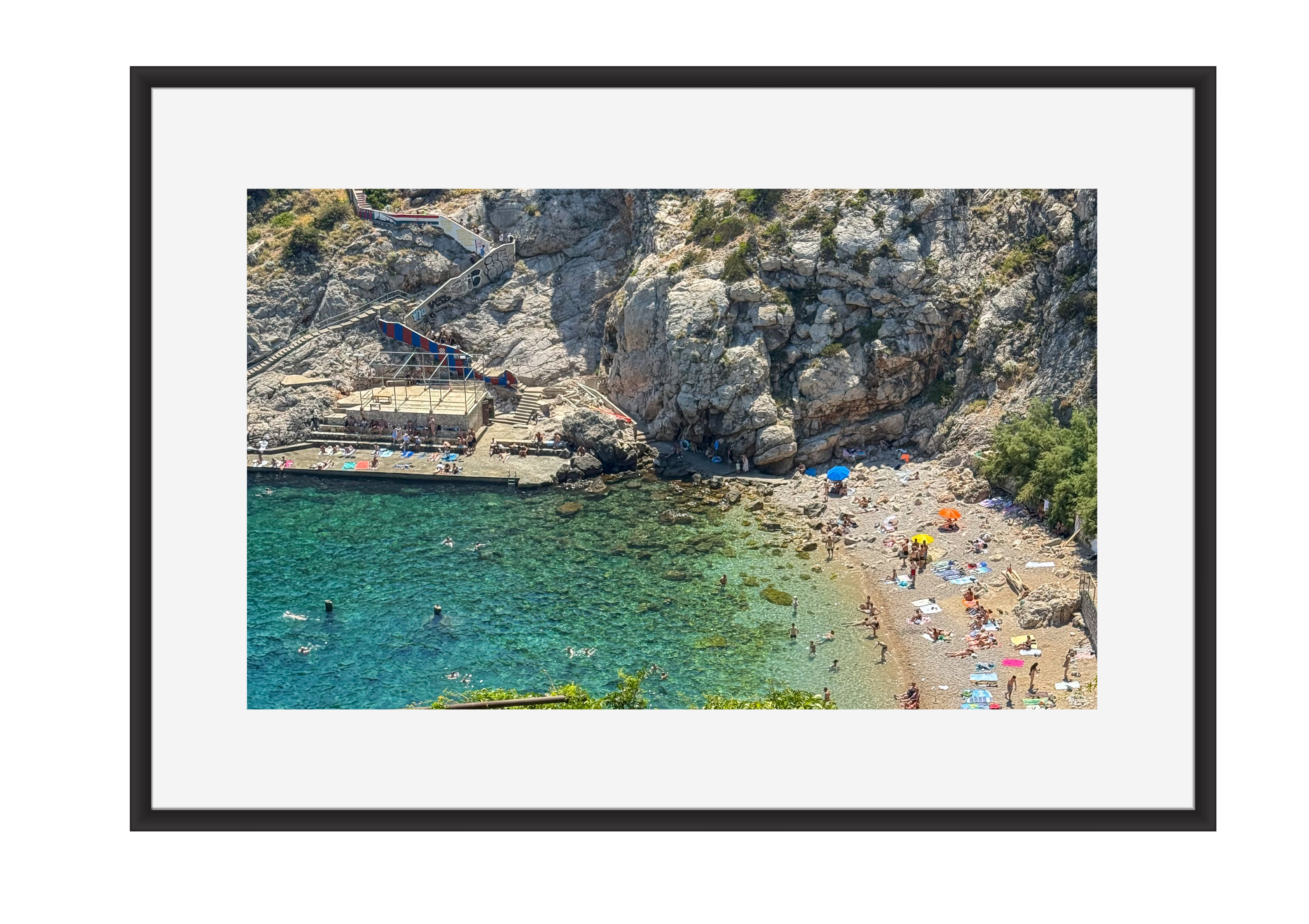 Beach day on the Dubrovnik coast, Croatia – photographic wall art print
