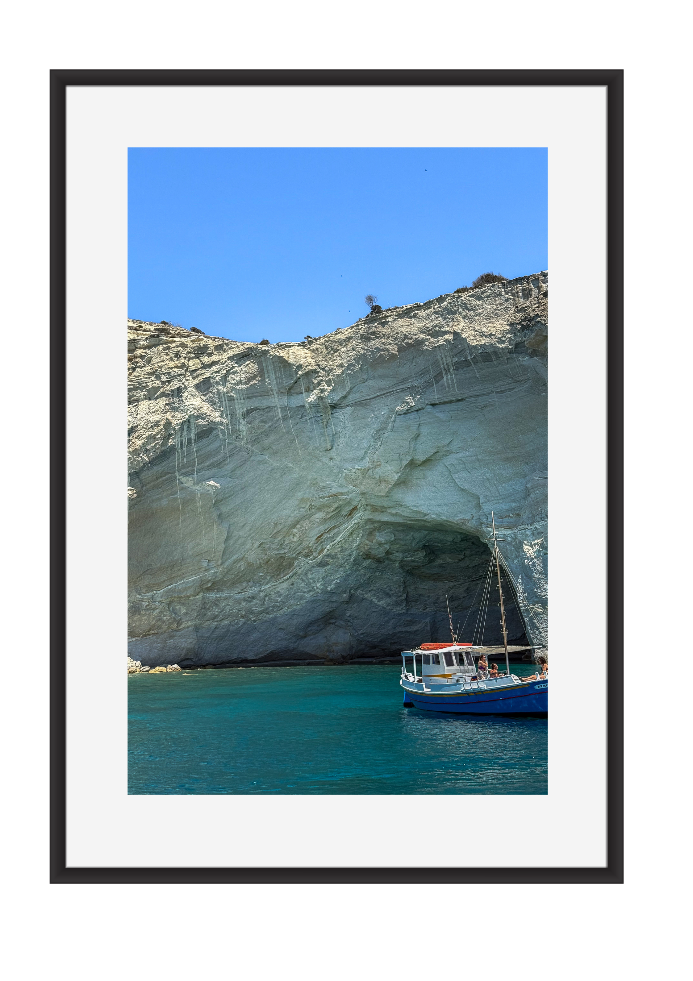 On the water off the island of Milos, Greece – photographic wall art print