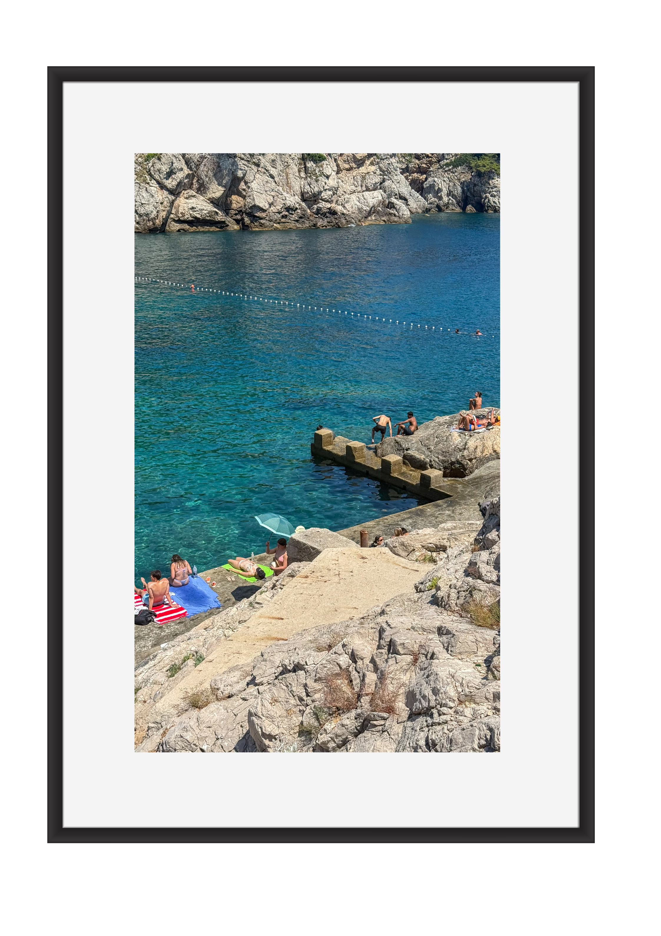 Blue Adriatic coastline at Dubrovnik, Croatia – photographic wall art print
