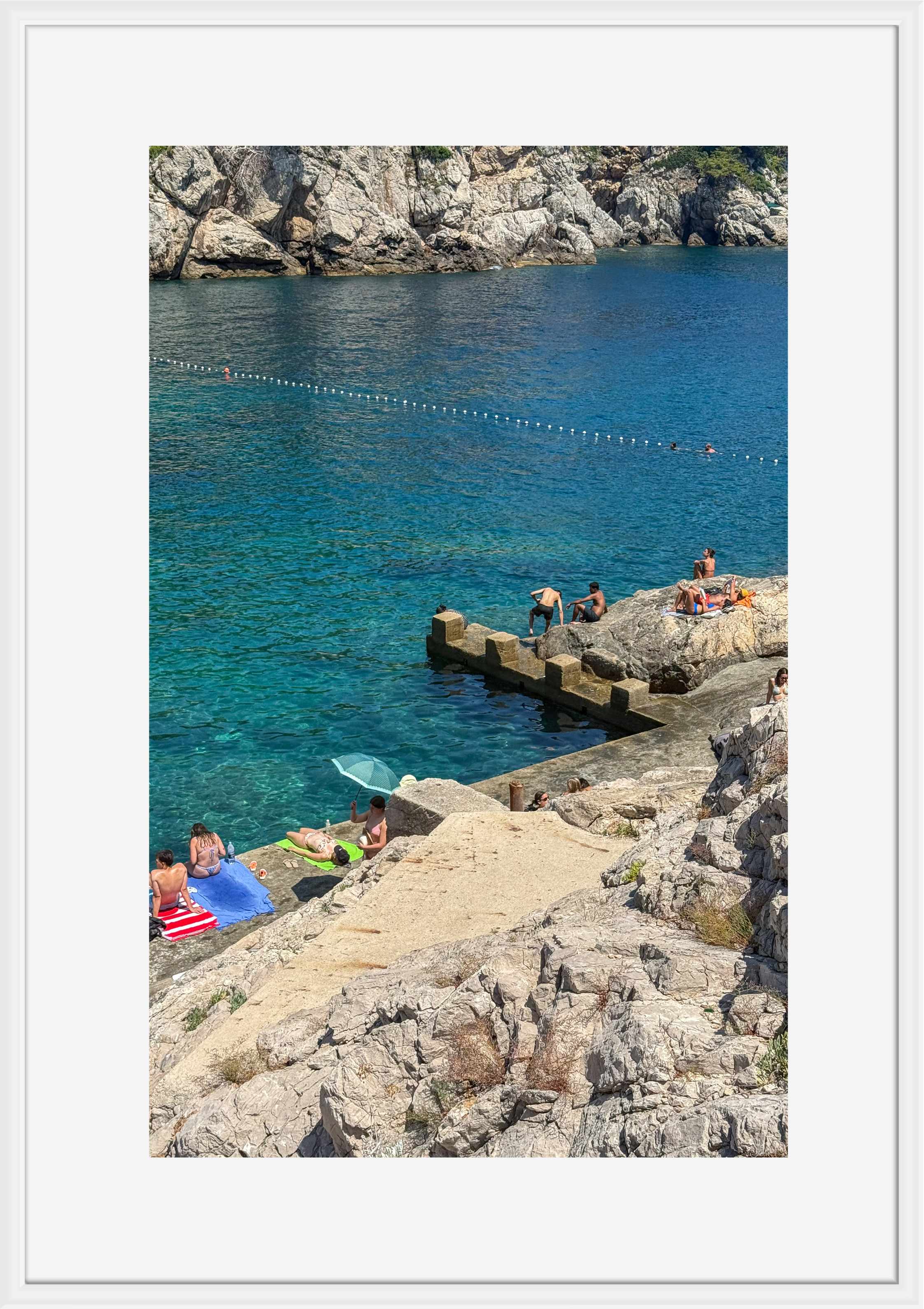 Blue Adriatic coastline at Dubrovnik, Croatia – photographic wall art print