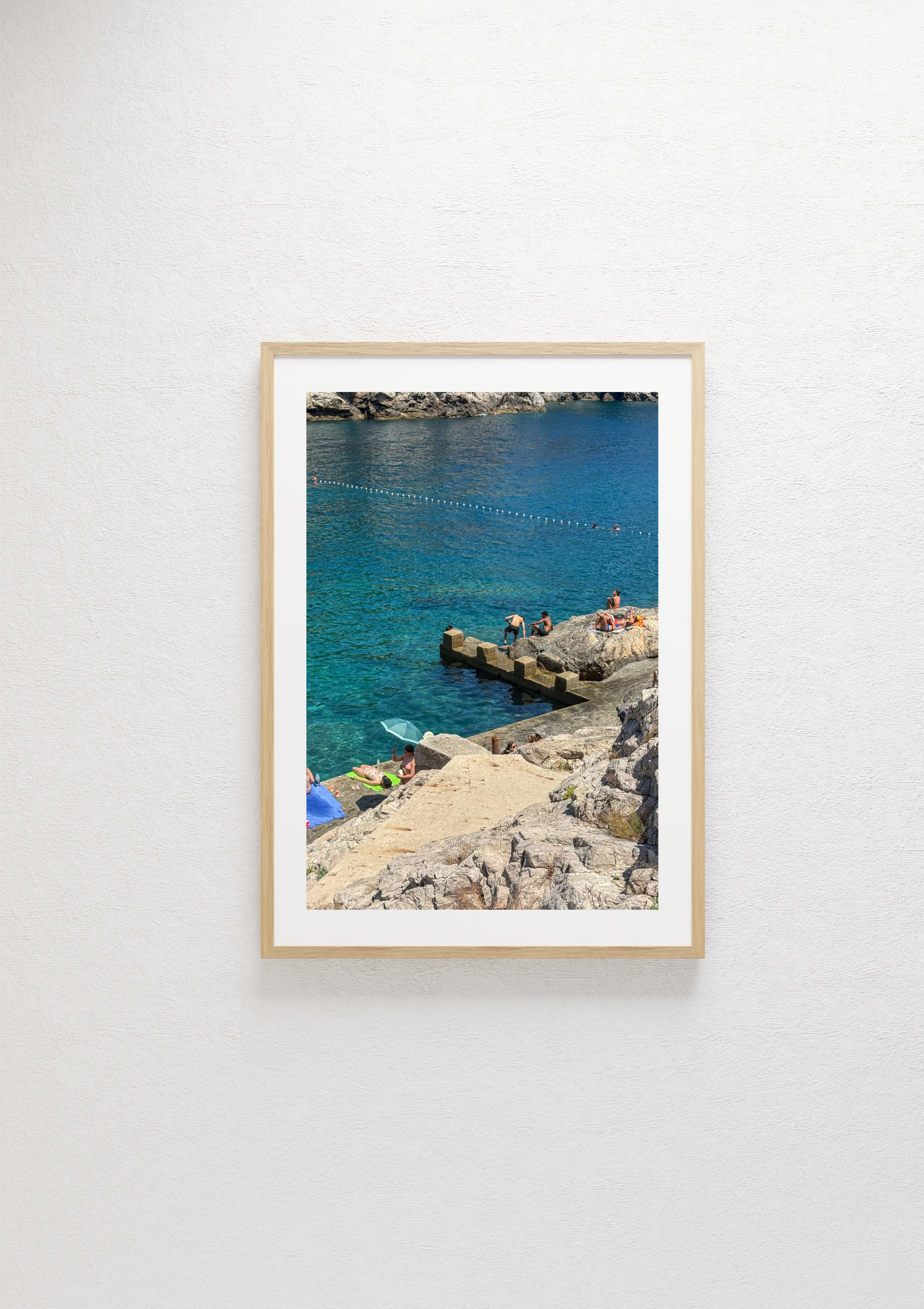 Blue Adriatic coastline at Dubrovnik, Croatia – photographic wall art print