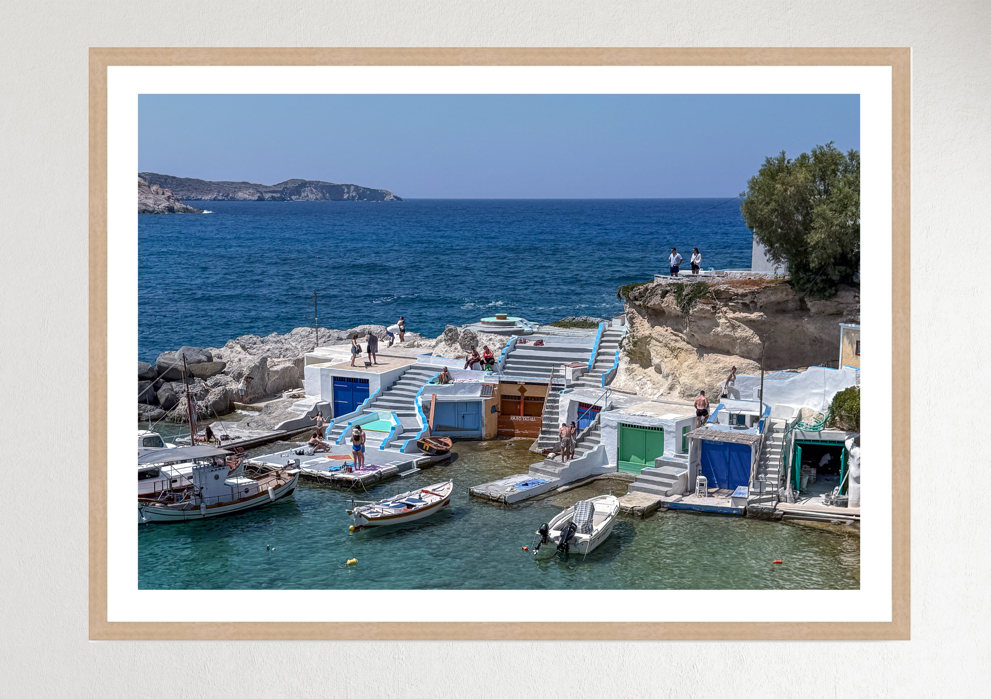 Boat houses of Mandrakia fishing village, Milos – photographic wall art print