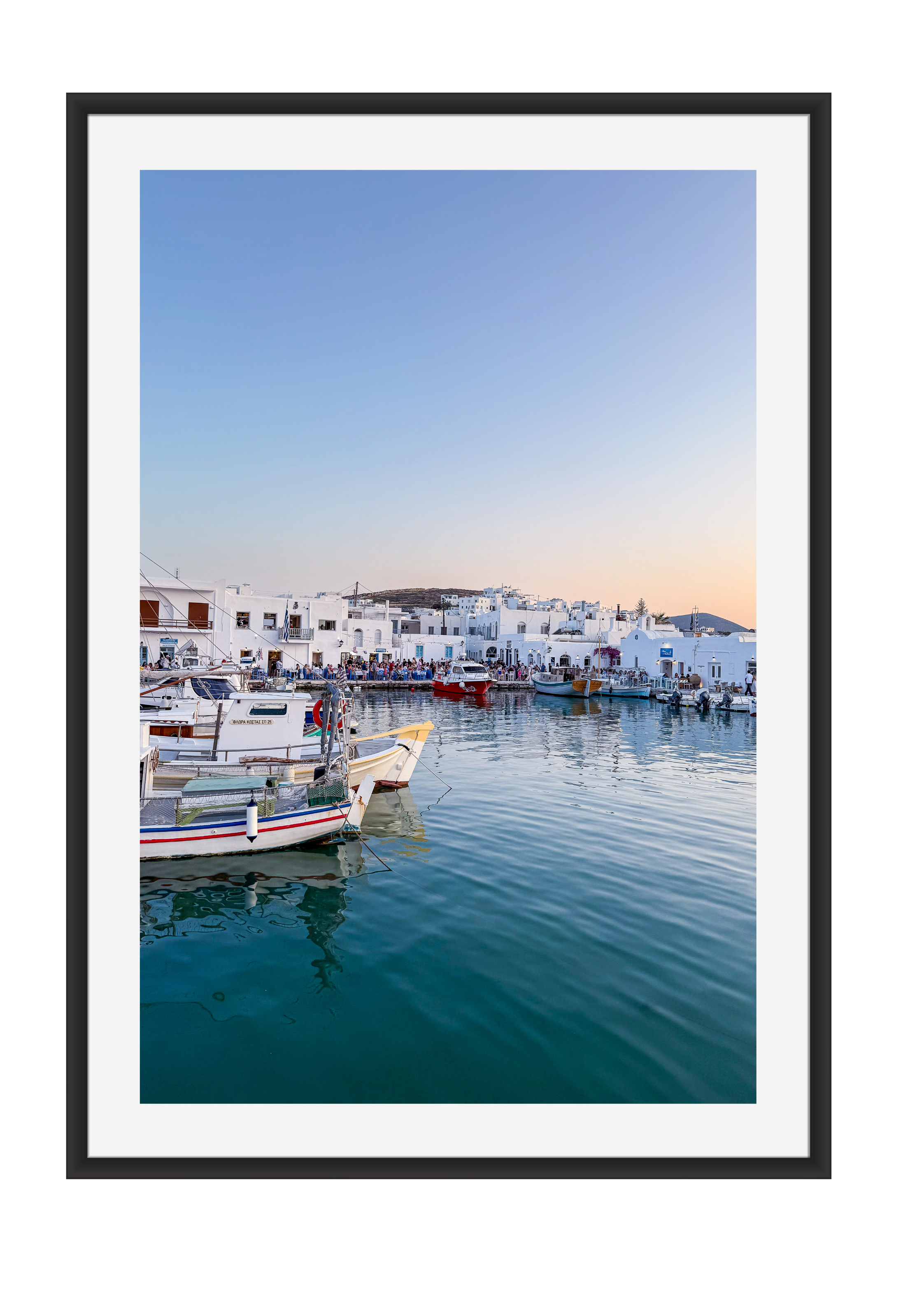 Sunset over Naousa, Paros, Greece – photographic wall art print