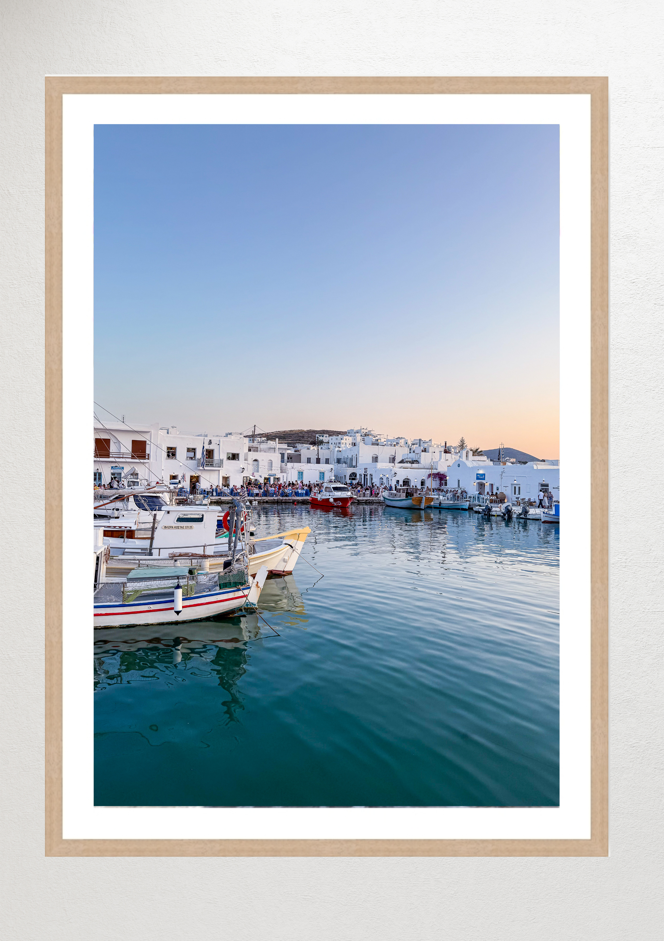 Sunset over Naousa, Paros, Greece – photographic wall art print