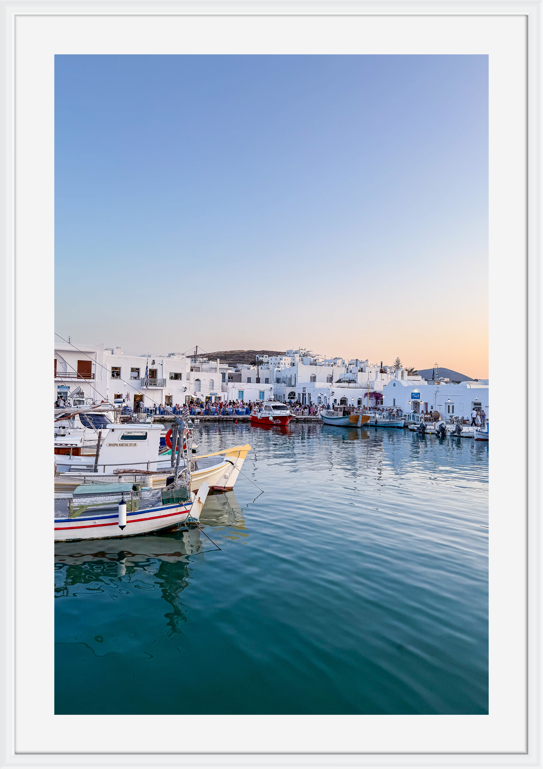 Sunset over Naousa, Paros, Greece – photographic wall art print