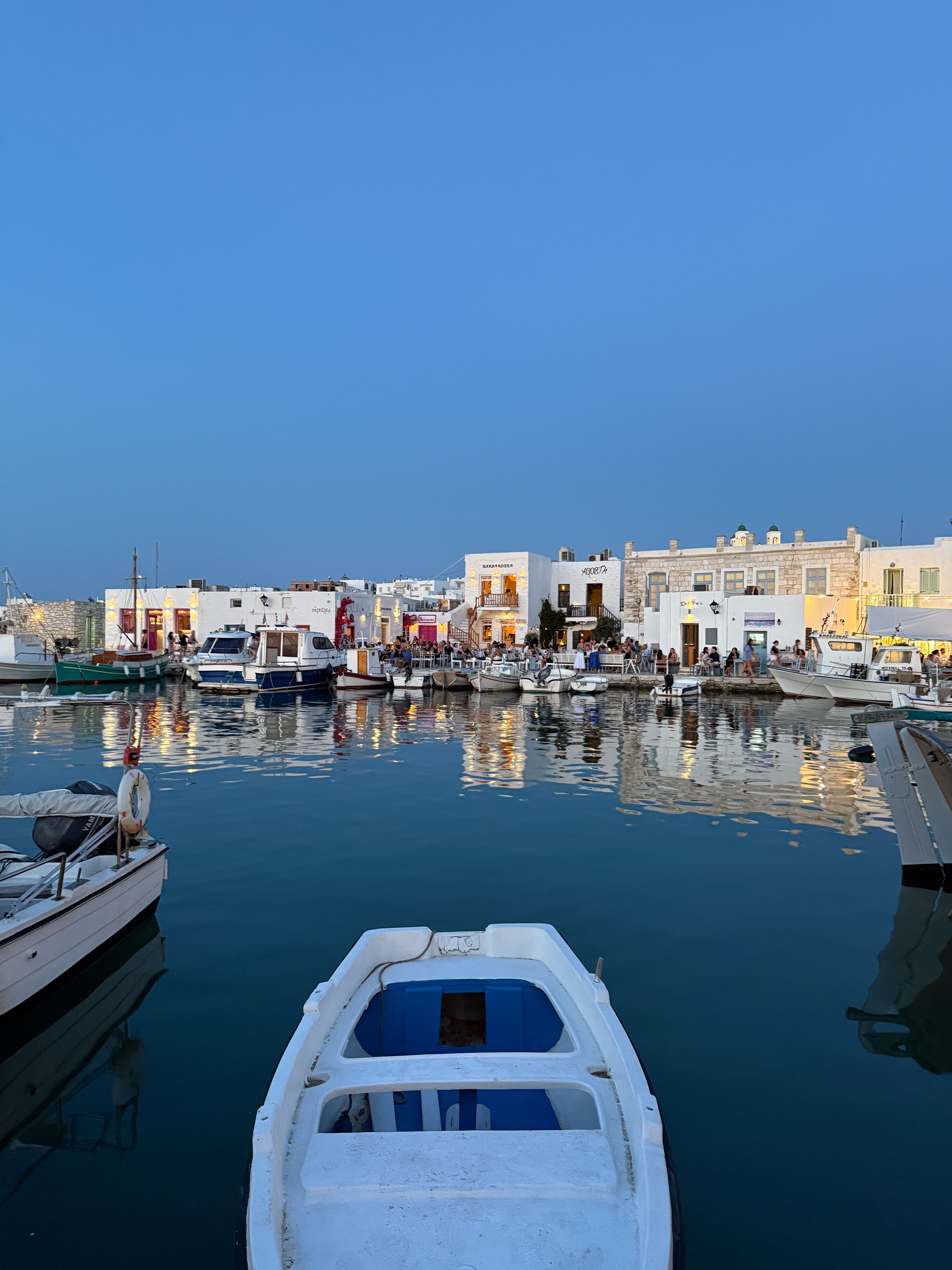 Evening light reflected on still water at Mandrakia, Milos – photographic wall art print