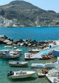 Midday on the water at Mandrakia fishing village, Milos, Greece – photographic wall art print