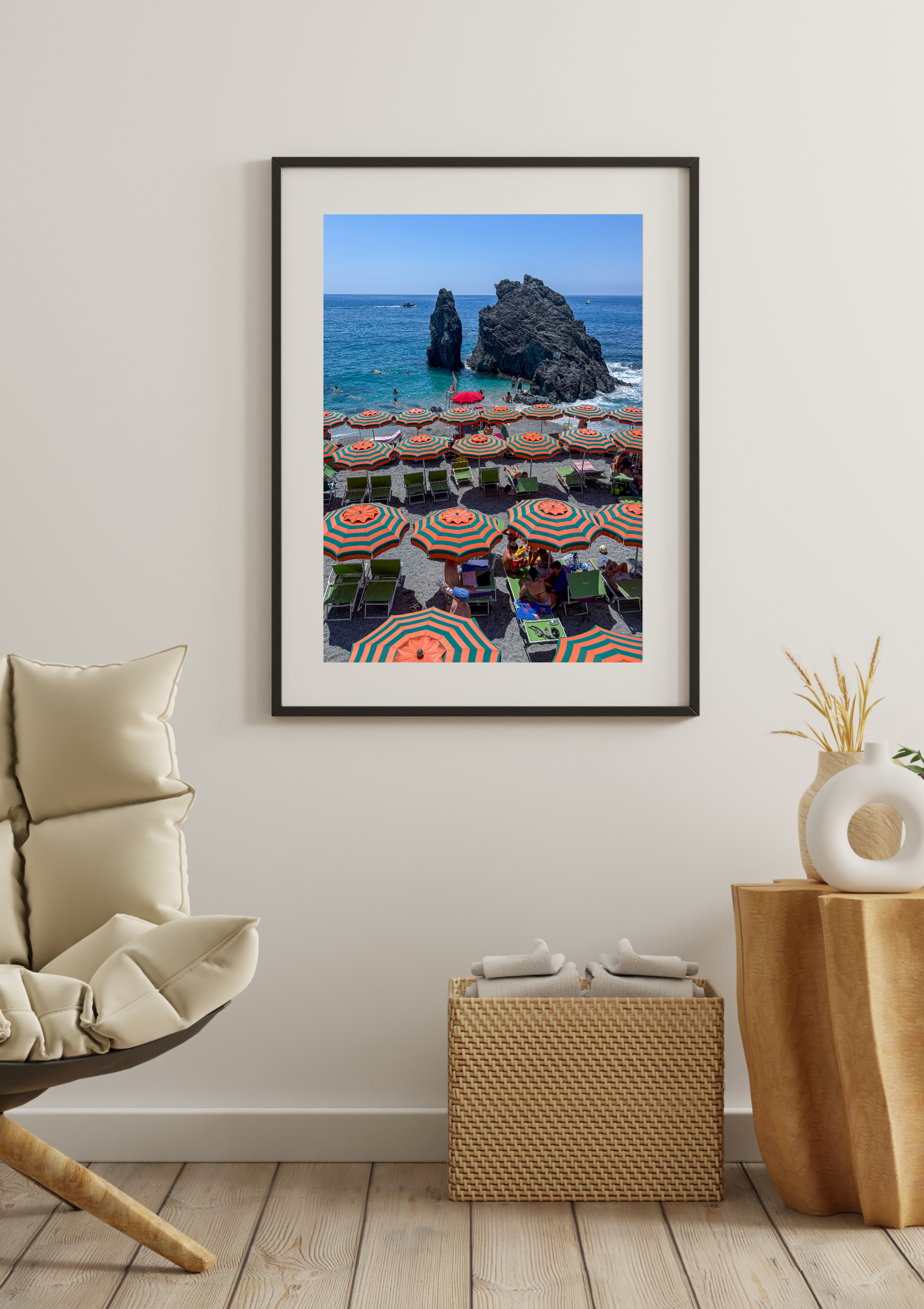 The sea at Monterosso al Mare, Cinque Terre – photographic wall art print