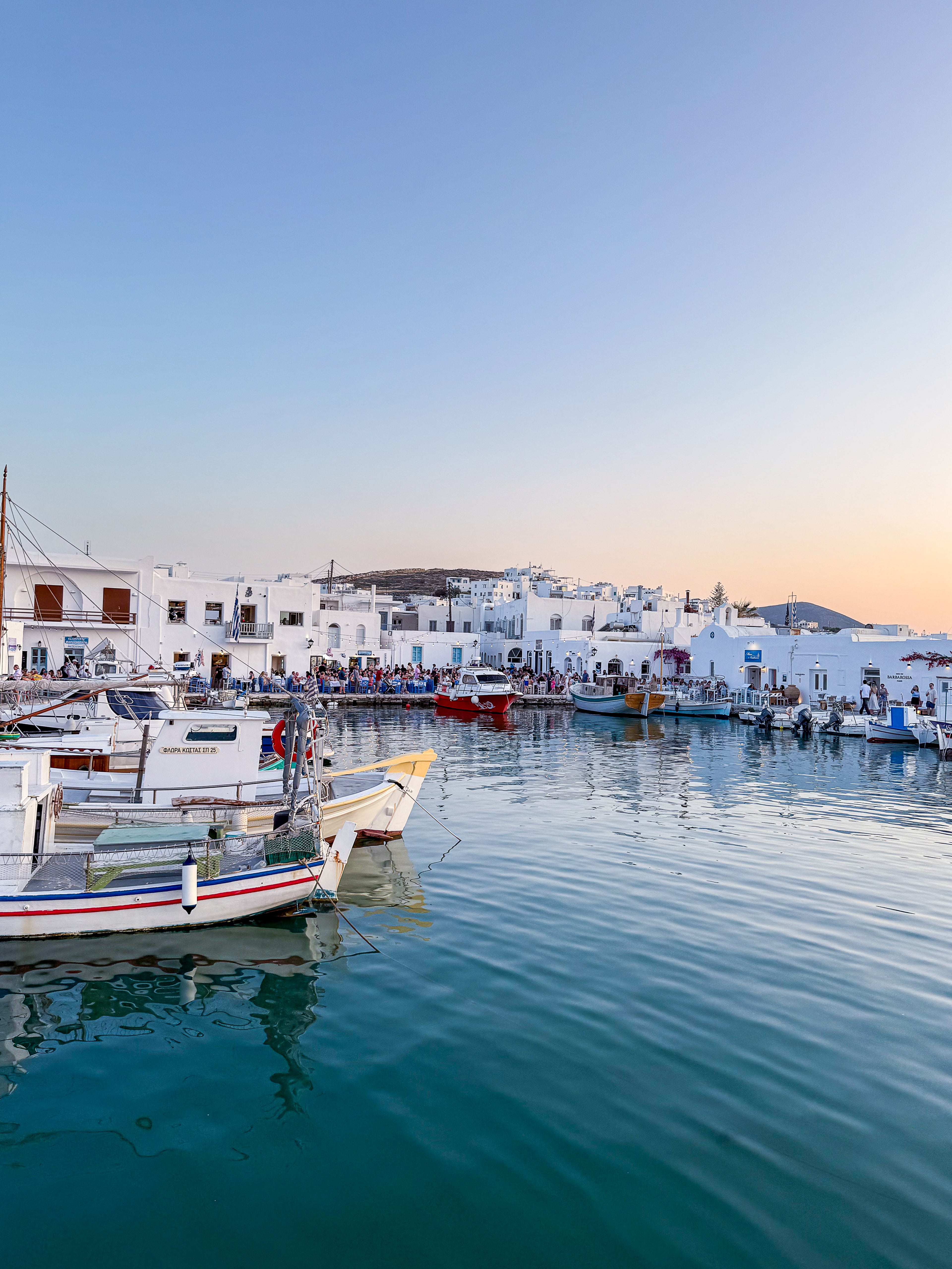 Sunset over Naousa, Paros, Greece – photographic wall art print
