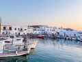 Golden hour over Naousa Harbour, Paros, Greece – photographic wall art print