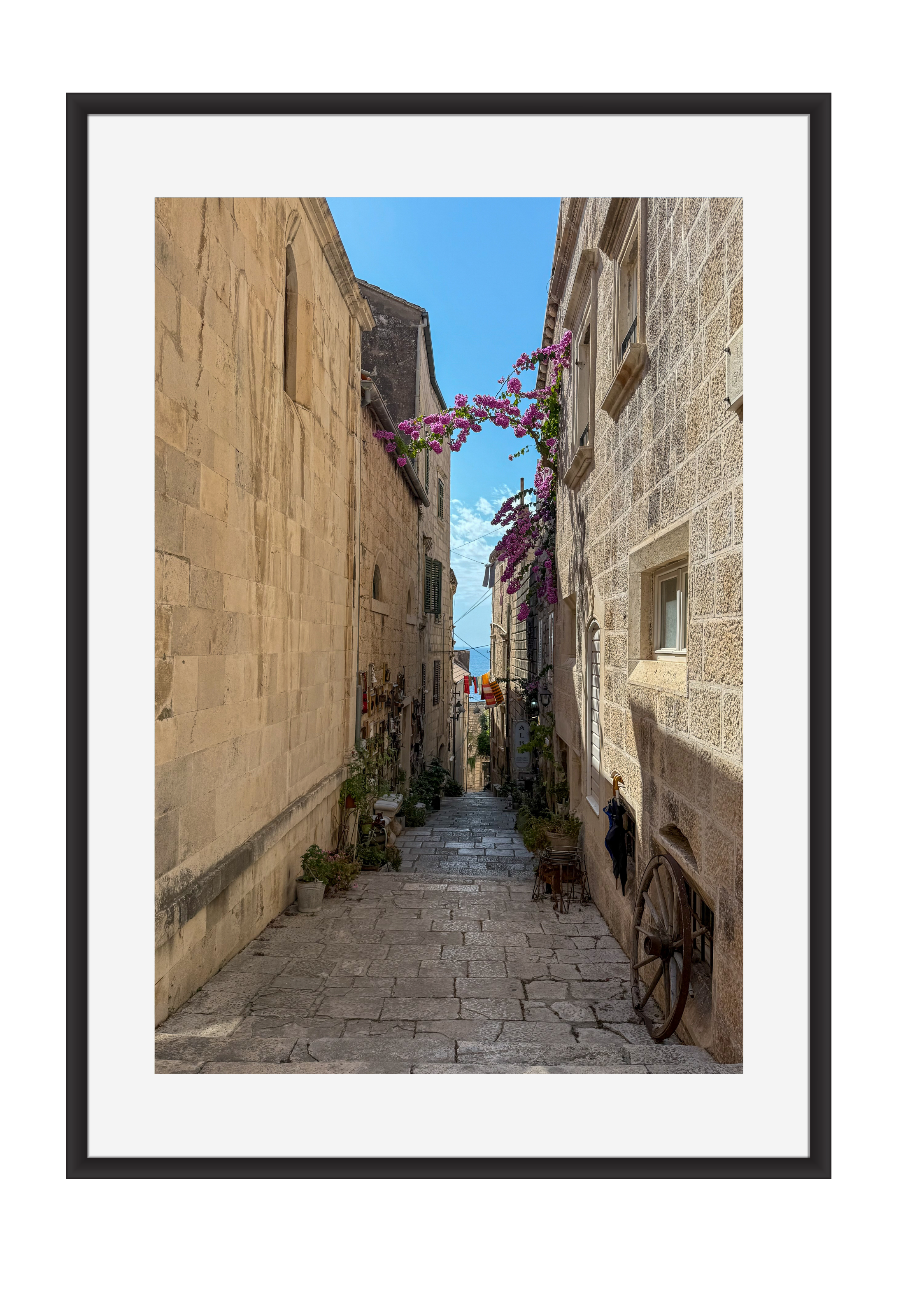 Alley in the old town of Korcula, Croatia – photographic wall art print
