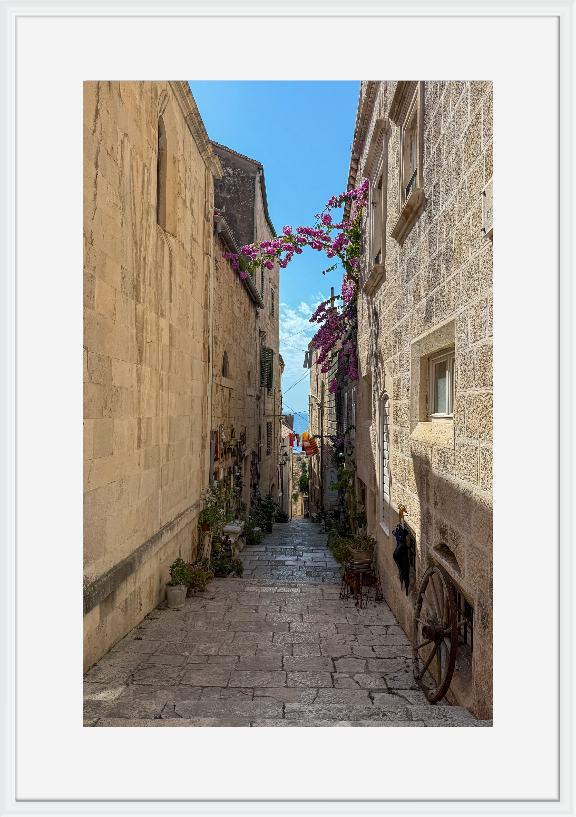 Alley in the old town of Korcula, Croatia – photographic wall art print