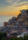 Sunset over Riomaggiore, Cinque Terre, Italy – photographic wall art print