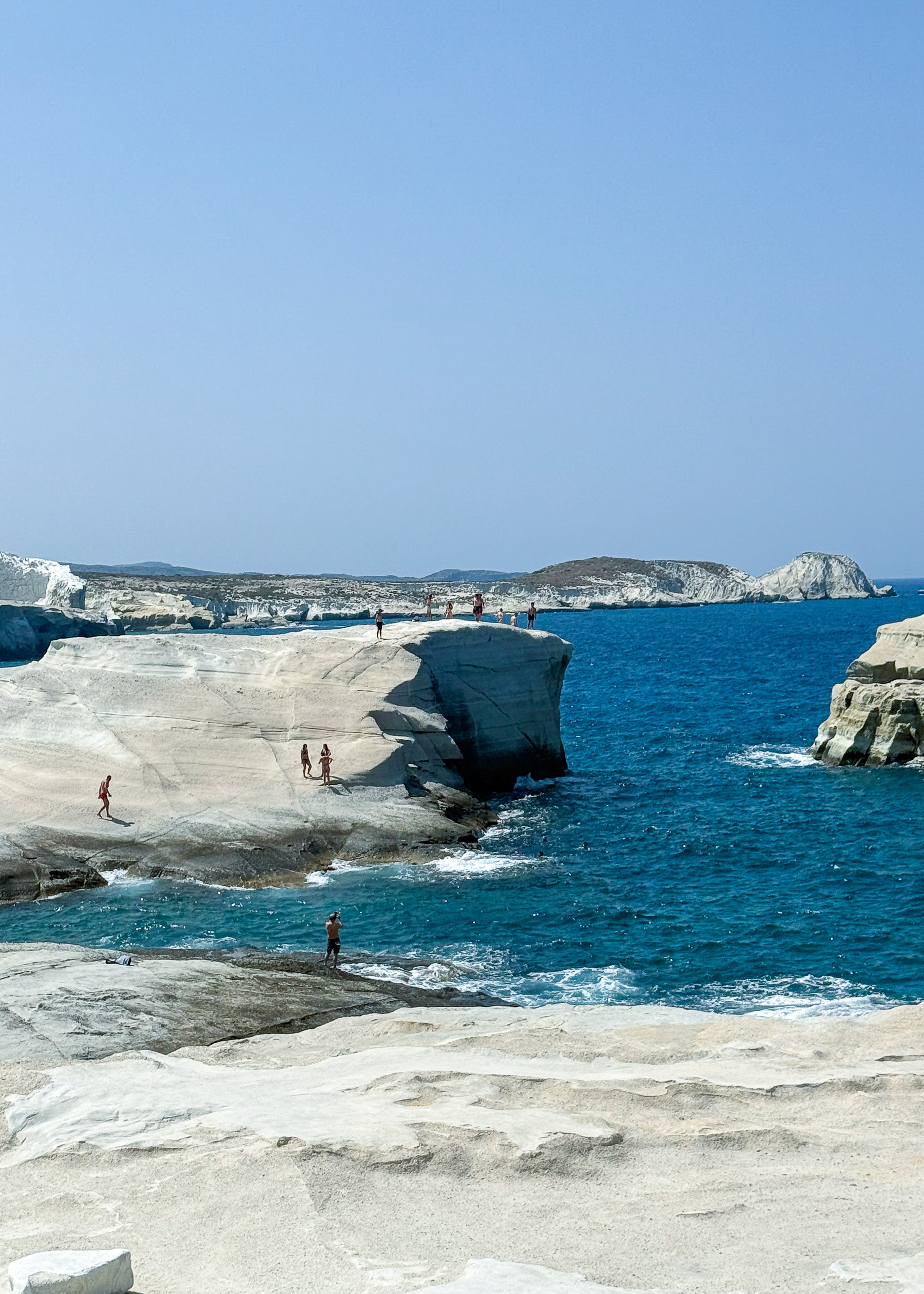 Cliff jumping at Sarakiniko Beach, Milos – photographic wall art print