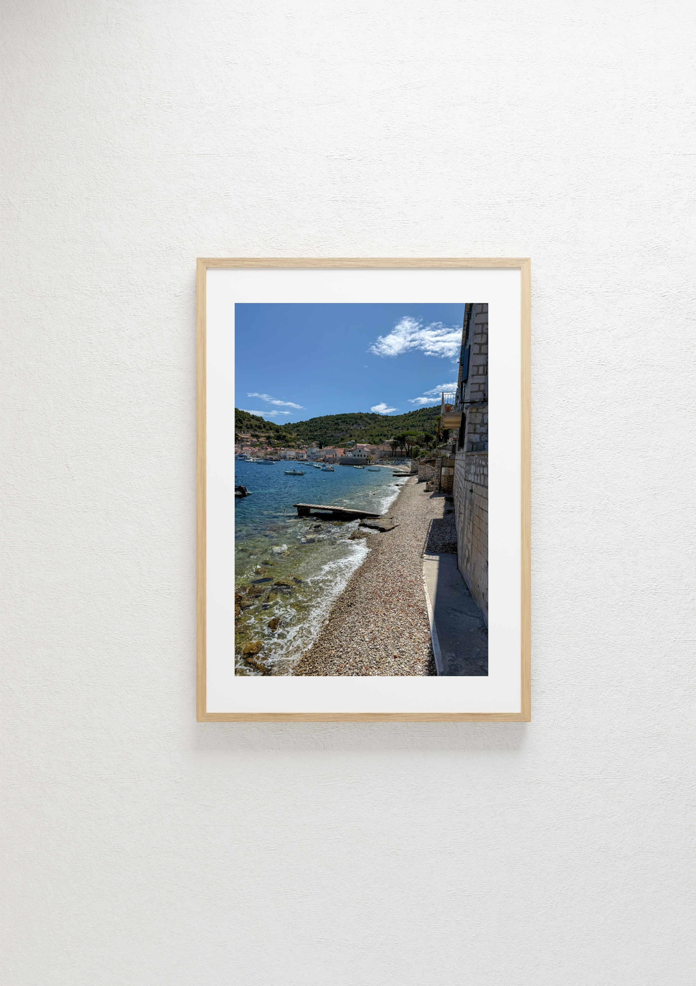 Sunlit shores on the island of Vis, Croatia – photographic wall art print