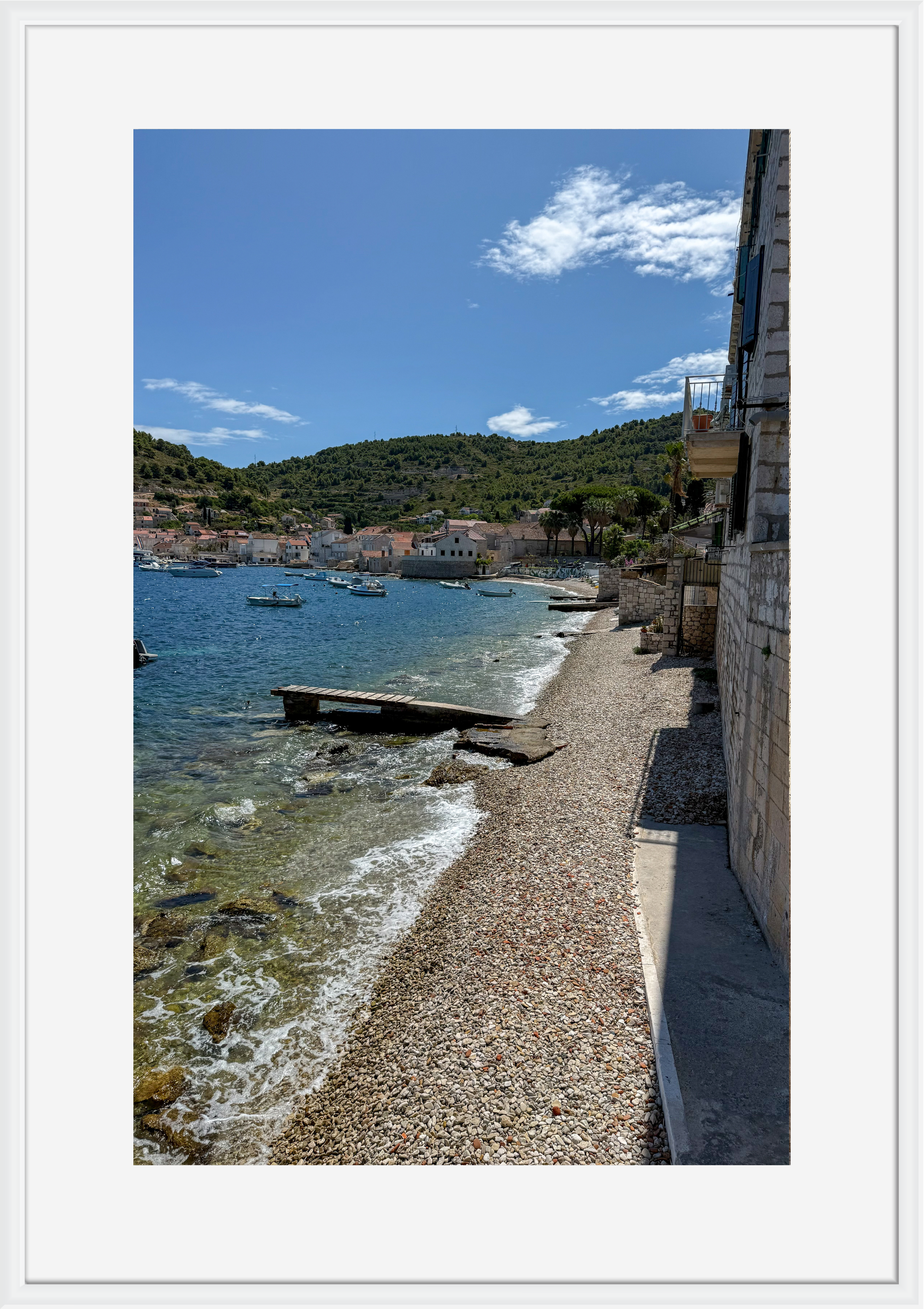 Sunlit shores on the island of Vis, Croatia – photographic wall art print