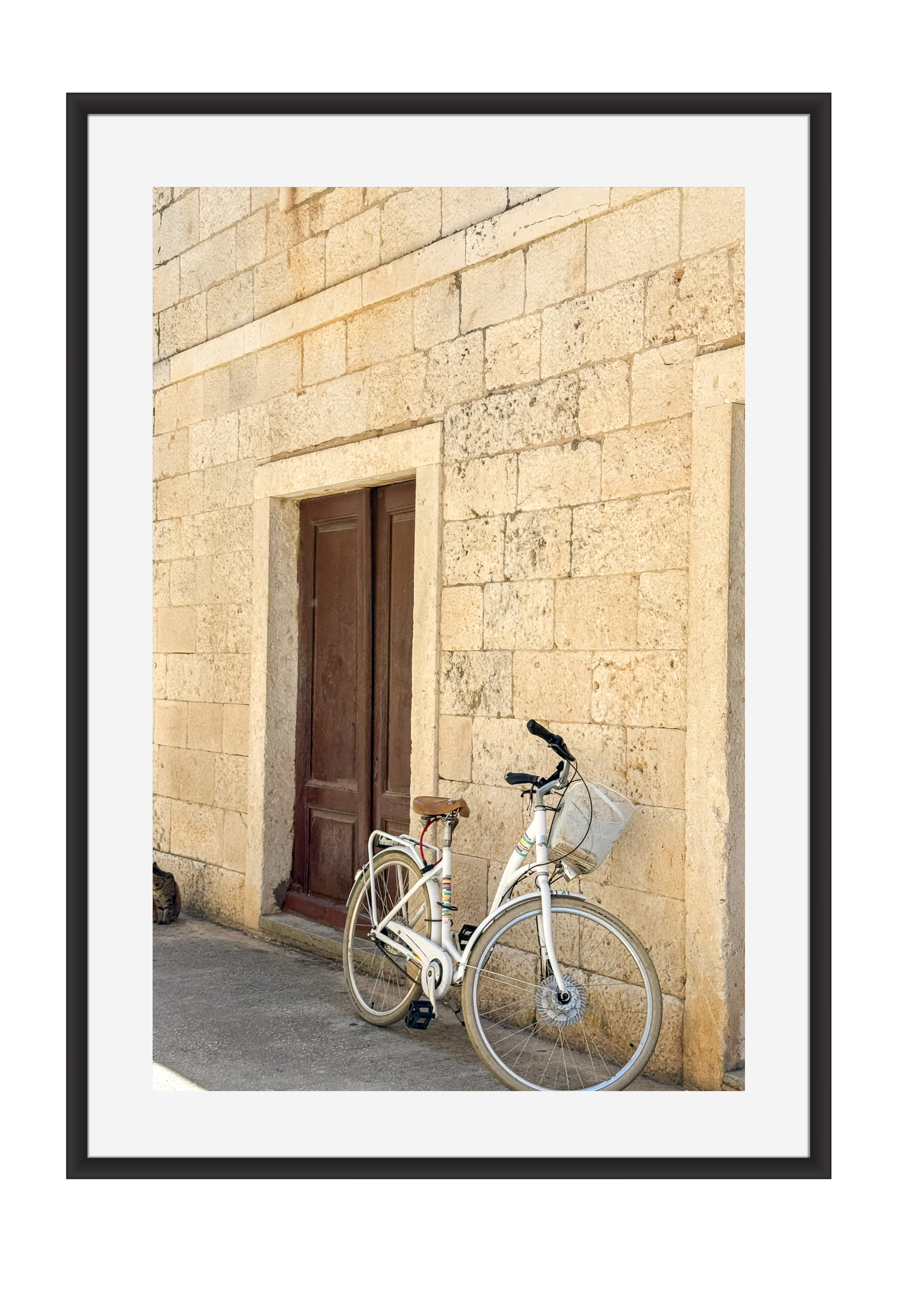 Sunlit walls on the island of Vis, Croatia – photographic wall art print