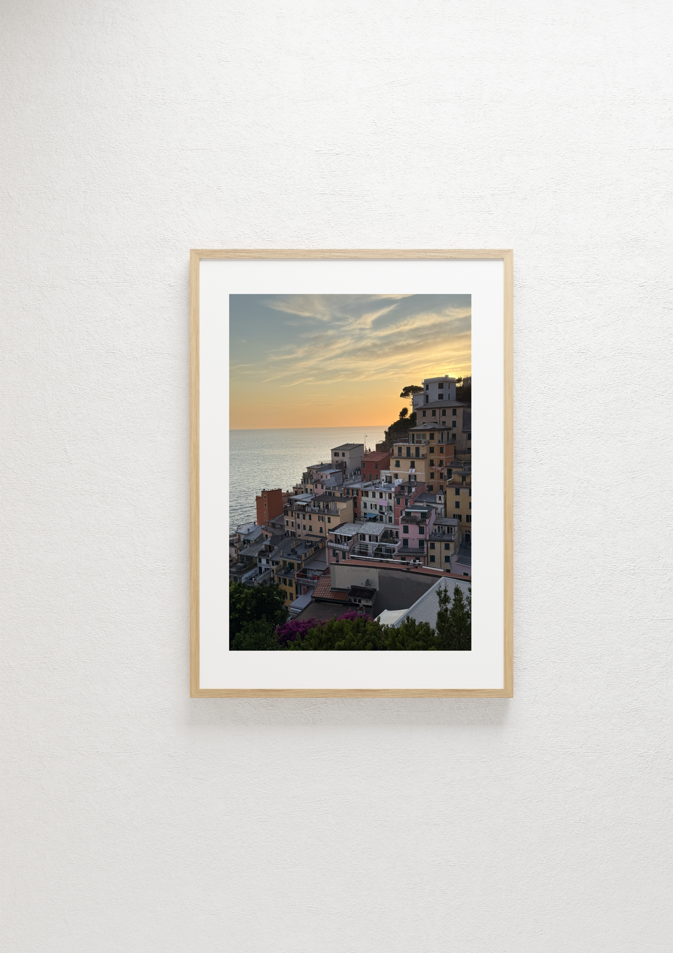 Sunset over Riomaggiore, Cinque Terre, Italy – photographic wall art print