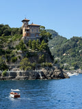 Coastline rising above Portofino, Italy – photographic wall art print